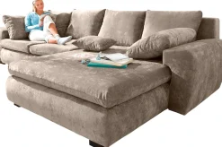Home affaire Ecksofa »Cara Mia L-Form, B: 325 cm, XXL-Sofa mit 4 Zierkissen« optional Schlaffunktion & Bettkasten, Liegefl. 145x270 cm