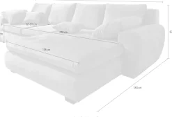 Home affaire Ecksofa »Cara Mia L-Form, B: 325 cm, XXL-Sofa mit 4 Zierkissen« optional Schlaffunktion & Bettkasten, Liegefl. 145x270 cm