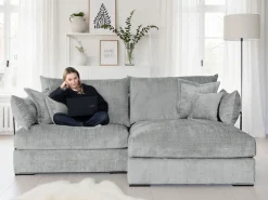 Home affaire Ecksofa »Casa XL L-Form, B: 190 cm« 4 Zierkissen, Mega-Sofa, in Cord oder Chenille-Struktur, Federkern