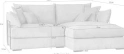 Home affaire Ecksofa »Casa XL L-Form, B: 190 cm« 4 Zierkissen, Mega-Sofa, in Cord oder Chenille-Struktur, Federkern