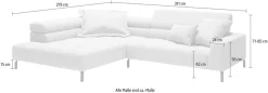Home affaire Ecksofa »Claya, 311 cm breit, L-Form,inkl. Kopfteilverstellung« ohne elektrischen Sitzvorzug