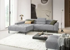 Home affaire Ecksofa »Claya Move, L-Form, Kopf- & Rückenverstellung, Breite 293 cm« Moderne Steppung, weicher Polsteraufbau & saugroboterfreundliche Höhe