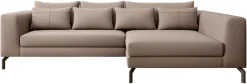 Home affaire Ecksofa »Cross, mit softem Sitz, L-Form, wendbare Zierkissen, Breite 284 cm« Couch mit vielen Kissen, stylische Kreuznaht, elegante Metallfüße