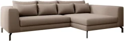 Home affaire Ecksofa »Cross, mit softem Sitz, L-Form, wendbare Zierkissen, Breite 284 cm« Couch mit vielen Kissen, stylische Kreuznaht, elegante Metallfüße