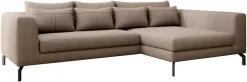 Home affaire Ecksofa »Cross, mit softem Sitz, L-Form, wendbare Zierkissen, Breite 284 cm« Couch mit vielen Kissen, stylische Kreuznaht, elegante Metallfüße