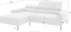 Home affaire Ecksofa »Ecksofa, L-Form,incl. Kopfteilverstellung, Breite 223 cm« wahlweise elektrische Sitztiefenverstellung