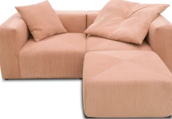Home affaire Ecksofa »Gerrid L-Form« Cord, Modulsofa, bestehend aus 2 Eckelementen + 1 Hocker