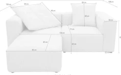 Home affaire Ecksofa »Gerrid L-Form« Cord, Modulsofa, bestehend aus 2 Eckelementen + 1 Hocker