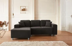 Home affaire Ecksofa »Györ« L-Form, wahlweise mit Bettfunktion und Bettkasten incl. 2 Zierkissen