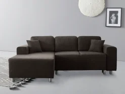 Home affaire Ecksofa »Györ« L-Form, wahlweise mit Bettfunktion und Bettkasten incl. 2 Zierkissen