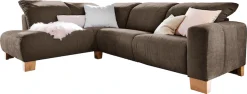 Home affaire Ecksofa »Hörnum bequemes Wohlfühlsofa, Federkern, Breite 281cm, L-Form« wahlweise mit motorischer Relaxfunktion, mit verstellbarer Kopfstütze