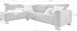 Home affaire Ecksofa »Hörnum bequemes Wohlfühlsofa, Federkern, Breite 281cm, L-Form« wahlweise mit motorischer Relaxfunktion, mit verstellbarer Kopfstütze