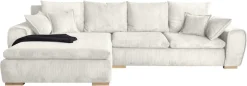 Home affaire Ecksofa »Katja L-Form, B: 325 cm - OTTO. Verlässliche Qualität.« Schlaffunktion, Bettkasten & 4 Zierkissen