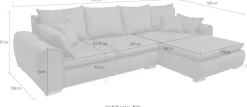 Home affaire Ecksofa »Katja L-Form, B: 325 cm - OTTO. Verlässliche Qualität.« Schlaffunktion, Bettkasten & 4 Zierkissen