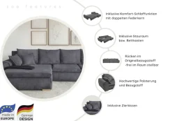 Home affaire Ecksofa »Katja L-Form, B: 325 cm - OTTO. Verlässliche Qualität.« Schlaffunktion, Bettkasten & 4 Zierkissen