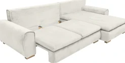 Home affaire Ecksofa »Katja L-Form, B: 325 cm - OTTO. Verlässliche Qualität.« Schlaffunktion, Bettkasten & 4 Zierkissen