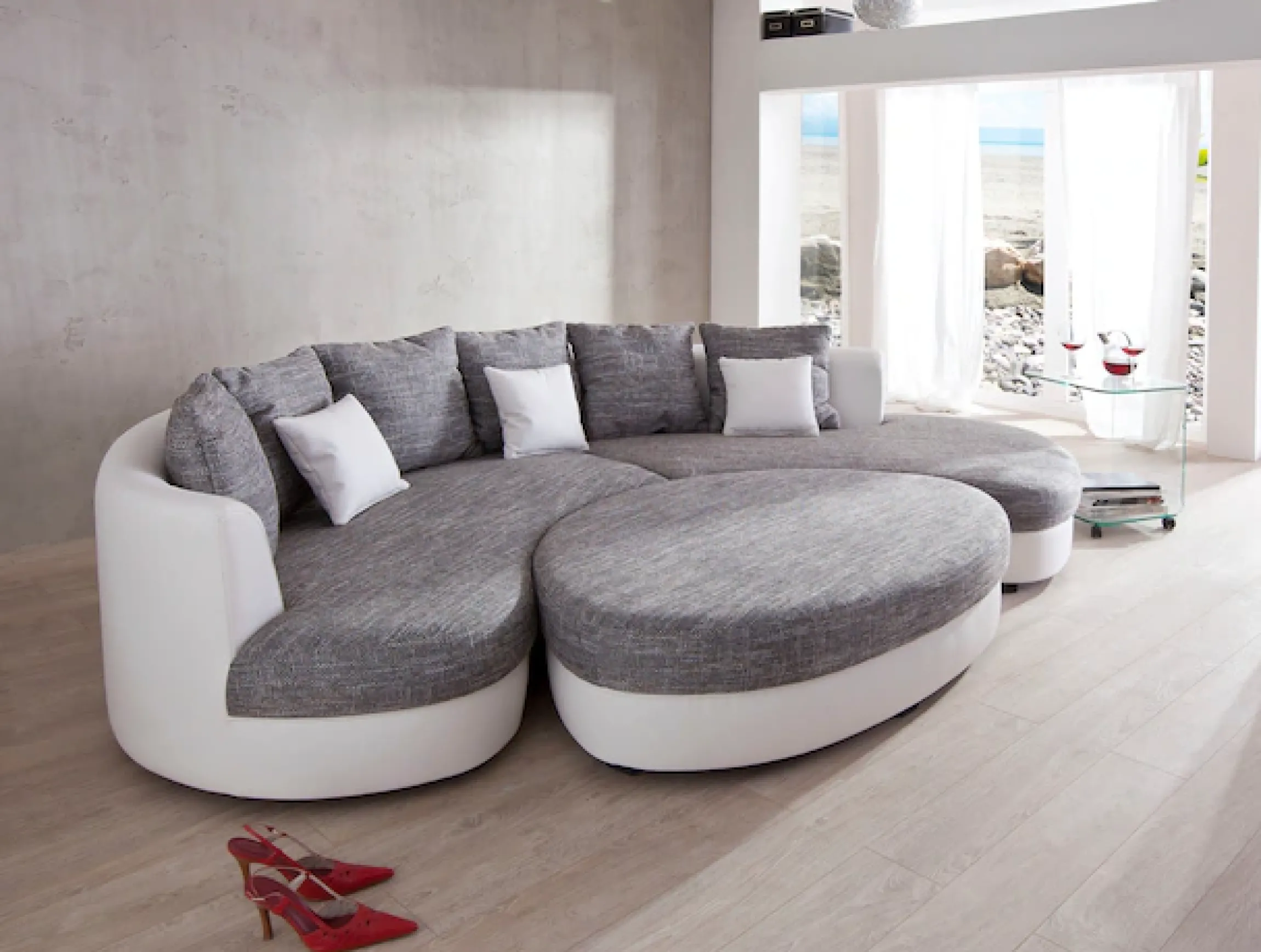 Home affaire Ecksofa »Lazio modern und bequem, schmale Armlehnen, tolle Detailverarbeitung« ergonomische Form