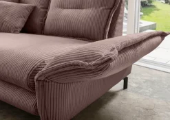Home affaire Ecksofa »Lazio modern und bequem, schmale Armlehnen, tolle Detailverarbeitung« zwei verschiedene Fußfarben wählbar