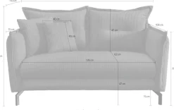 Home affaire Ecksofa »Lazio modern und bequem, schmale Armlehnen, tolle Detailverarbeitung« zwei verschiedene Fußfarben wählbar