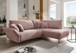 Home affaire Ecksofa »Lazio modern und bequem, schmale Armlehnen, tolle Detailverarbeitung« zwei verschiedene Fußfarben wählbar