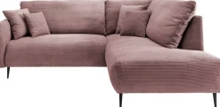 Home affaire Ecksofa »Lazio modern und bequem, schmale Armlehnen, tolle Detailverarbeitung« zwei verschiedene Fußfarben wählbar