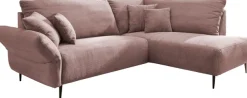 Home affaire Ecksofa »Lazio modern und bequem, schmale Armlehnen, tolle Detailverarbeitung« zwei verschiedene Fußfarben wählbar
