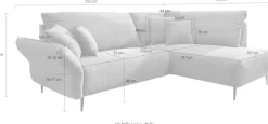 Home affaire Ecksofa »Lazio modern und bequem, schmale Armlehnen, tolle Detailverarbeitung« zwei verschiedene Fußfarben wählbar