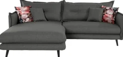Home affaire Ecksofa »Lazio, 255 x 180 cm, modern und bequem« Struktur fein, L-Form, inkl. Rücken- und Zierkissen
