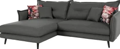 Home affaire Ecksofa »Lazio, 255 x 180 cm, modern und bequem« Struktur fein, L-Form, inkl. Rücken- und Zierkissen