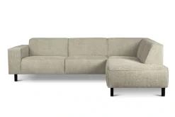 Home affaire Ecksofa »LORCAN mit Holzfuß, Breite 275 cm, weiches Sitzgefühl« Massivholzfüsse, Chenille und Bouclé -Bezüge