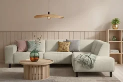 Home affaire Ecksofa »LORCAN mit Holzfuß, Breite 275 cm, weiches Sitzgefühl« Massivholzfüsse, Chenille und Bouclé -Bezüge