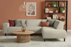 Home affaire Ecksofa »LORCAN mit Holzfuß, Breite 275 cm, weiches Sitzgefühl« Massivholzfüsse, Chenille und Bouclé -Bezüge