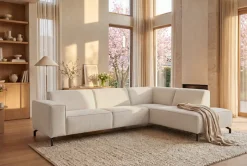 Home affaire Ecksofa »LORCAN mit Metallfüßen, Breite 275 cm, weiches Sitzgefühl« Metallfüße, Lederoptik, Struktur, Bouclé