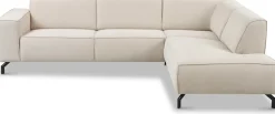 Home affaire Ecksofa »LORCAN mit Metallfüßen, Breite 275 cm, weiches Sitzgefühl« Metallfüße, Lederoptik, Struktur, Bouclé