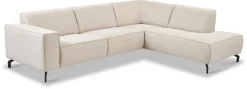 Home affaire Ecksofa »LORCAN mit Metallfüßen, Breite 275 cm, weiches Sitzgefühl« Metallfüße, Lederoptik, Struktur, Bouclé