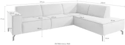 Home affaire Ecksofa »LORCAN mit Metallfüßen, Breite 275 cm, weiches Sitzgefühl« Metallfüße, Lederoptik, Struktur, Bouclé