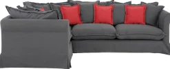 Home affaire Ecksofa »Luise L-Form« mit vielen losen Kissen und abnehmbarer Husse