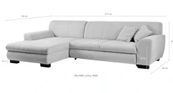 Home affaire Ecksofa »Nika zeitlos und elegant, L-Form« wahlweise mit Bettfunktion, auch in Cord