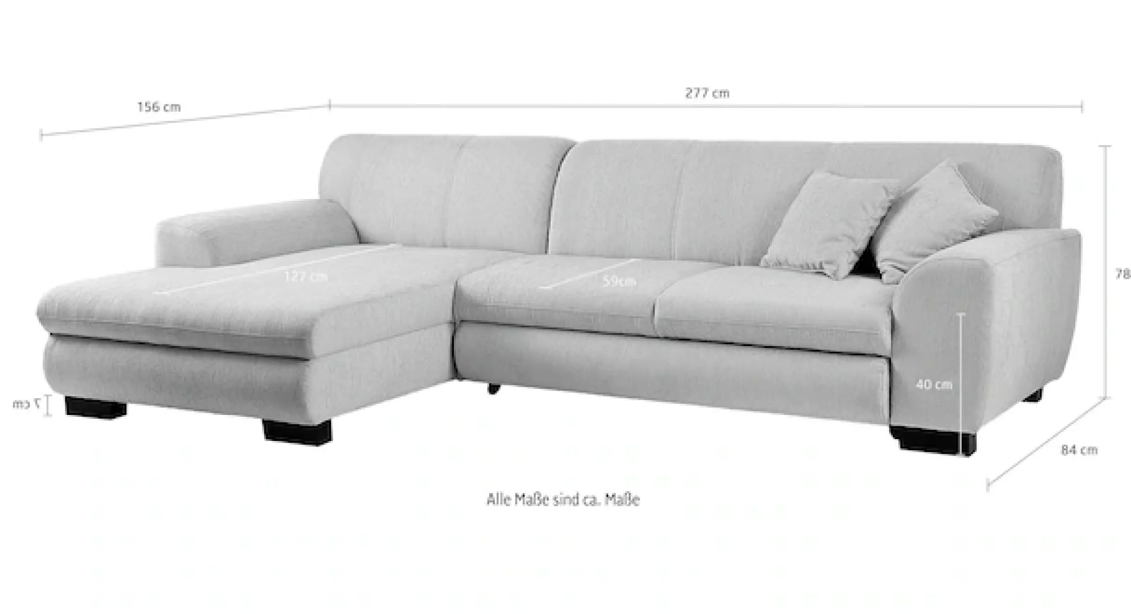 Home affaire Ecksofa »Nika zeitlos und elegant, L-Form« wahlweise mit Bettfunktion, auch in Cord