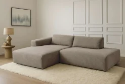 Home affaire Ecksofa »Noord mit Kedernaht, Breite 227 cm, L-Form« Cord, Struktur, Webstoff, mit Wellenunterfederung, Massivholzrahmen