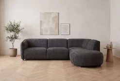 Home affaire Ecksofa »OSTRUP Rundsofa, L-Form, Naturtöne, Boucle oder Chenille« Breite 273 cm, organische Form mit sanften Rundungen
