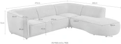 Home affaire Ecksofa »OSTRUP Rundsofa, L-Form, Naturtöne, Boucle oder Chenille« Breite 273 cm, organische Form mit sanften Rundungen