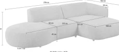 Home affaire Ecksofa »OSTRUP Rundsofa, L-Form, Naturtöne, Boucle oder Chenille« Breite 278 cm, organische Form mit sanften Rundungen