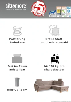 Home affaire Ecksofa »Palmera L-Form, B: 244 cm - OTTO. Verlässliche Qualität.« optional Schlaffunktion & Bettkasten, Federkern