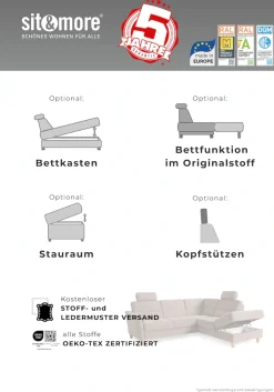 Home affaire Ecksofa »Palmera L-Form, B: 244 cm - OTTO. Verlässliche Qualität.« optional Schlaffunktion & Bettkasten, Federkern
