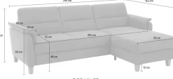 Home affaire Ecksofa »Palmera L-Form, B: 244 cm - OTTO. Verlässliche Qualität.« optional Schlaffunktion & Bettkasten, Federkern