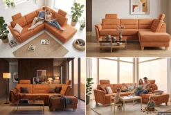 Home affaire Ecksofa »Palmera L-Form, B: 236 cm« optional Schlaffunktion & Bettkasten, Federkern
