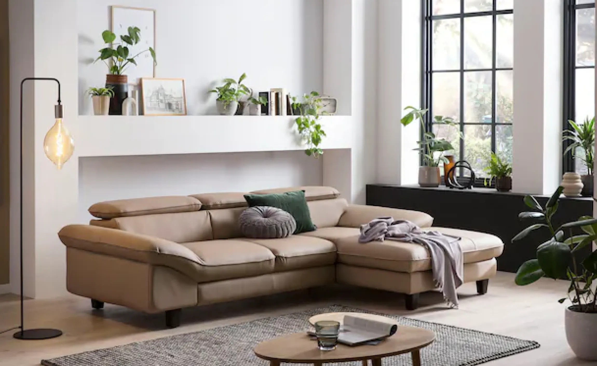 Home affaire Ecksofa »Pilot L-Form« mit Kopfteilverstellung, wahlweise mit Schlaffunktion & Bettkasten
