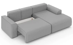 Home affaire Ecksofa »Santenay mit Bettfunktion und Bettkasten, Maße: B/T/H 266/164/90 cm« L-Form mit Wellenfederung, Schlaffläche: 140x213 cm, auch in Cord