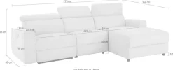 Home affaire Ecksofa »Sentrano, L-Form,« 275 cm, man. o. elektr. Relaxfunktion und USB/Kopfverstellung